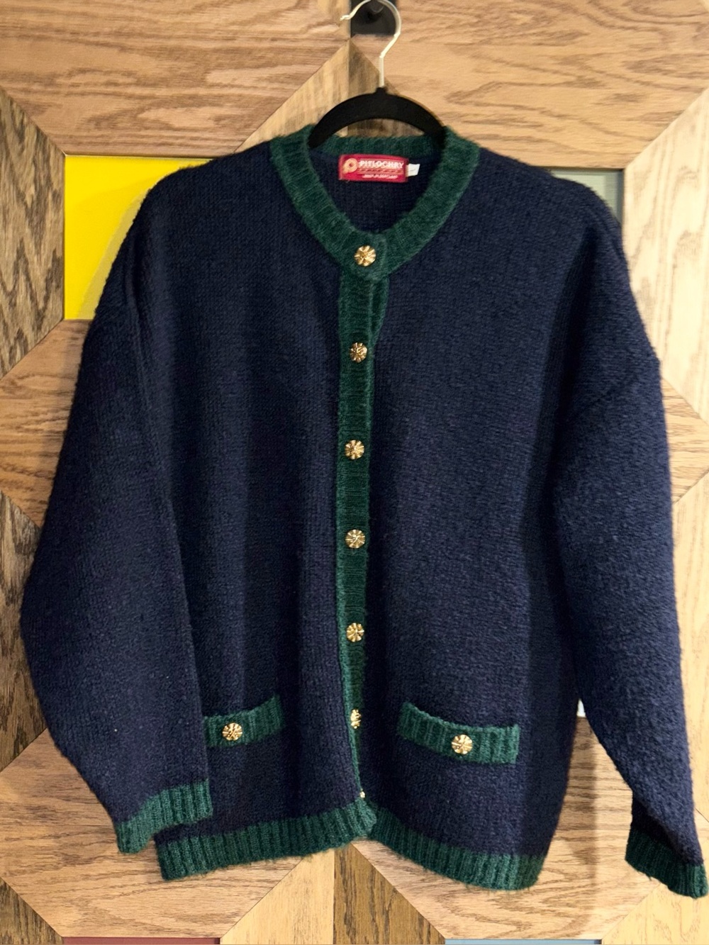 Vintage 80s Pitlochry of Scotland Cardigan Button Down Cottagecore Sweater Sz L
